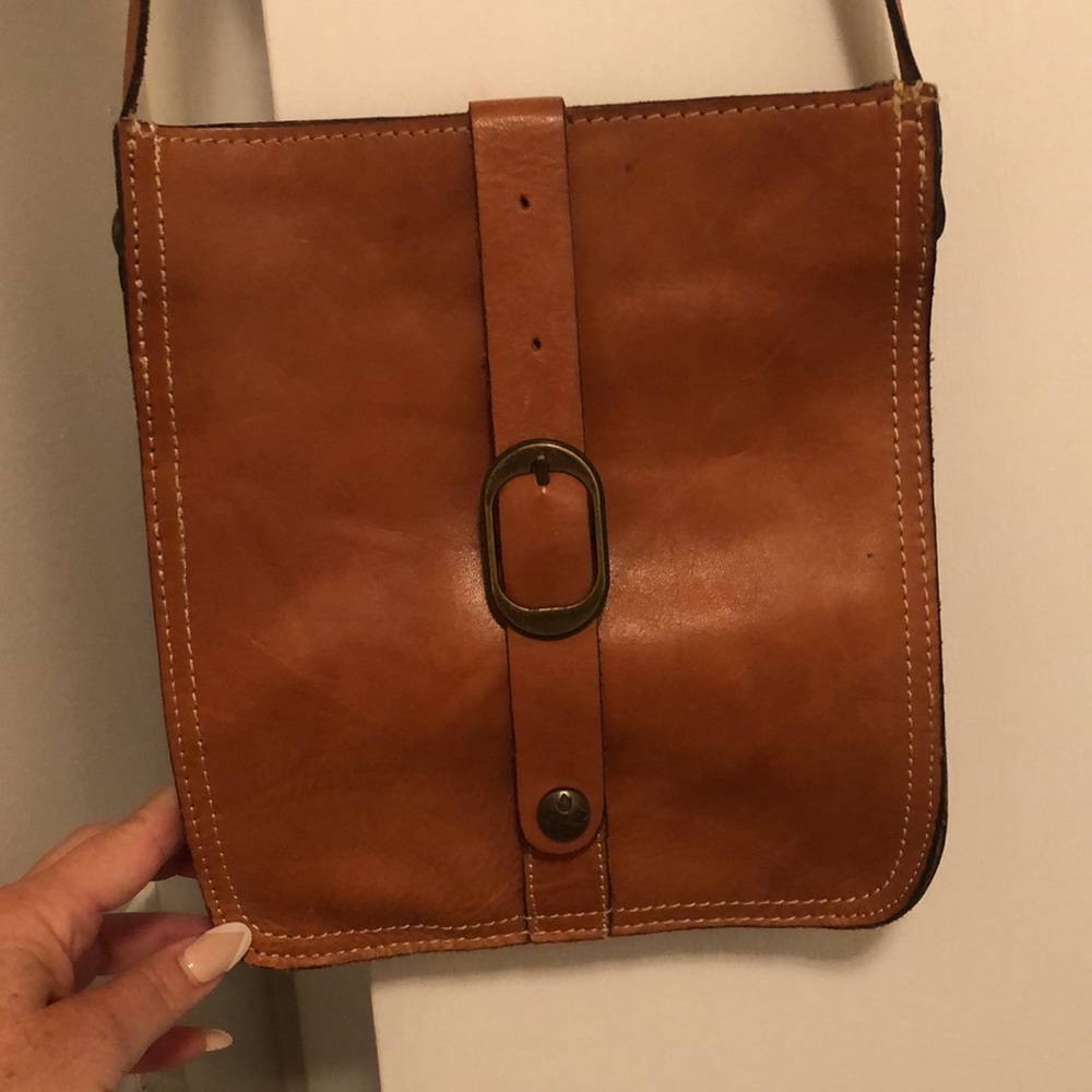 Patricia Nash caramel leather cross body purse